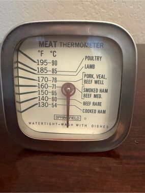 Vintage MCM Springfield Meat Thermometer Watertight Stainless Steel 5.5 " Long